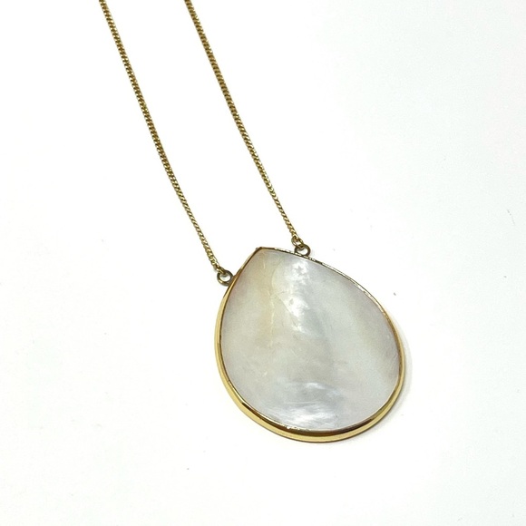 Anthropologie Jewelry - New Anthropologie Mother of Pearl Teardrop Pendant Necklace